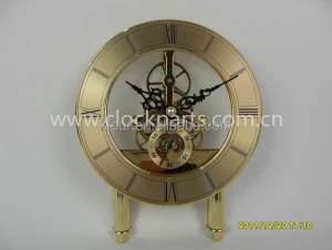 KFOUR K126-AT(short stand) Transparent skeleton clock insert quartz clock movement mechanism with short stand