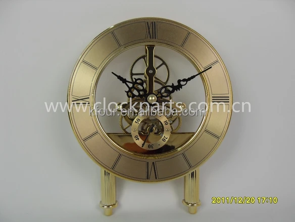 KFOUR K126-AT(short stand) Transparent skeleton clock insert quartz clock movement mechanism with short stand