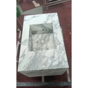 KINGS-WING Arabescato Corchia Modern Natural Washbasin Washing Basin For Washroom Marble Bathroom Sink Furniture Living Room