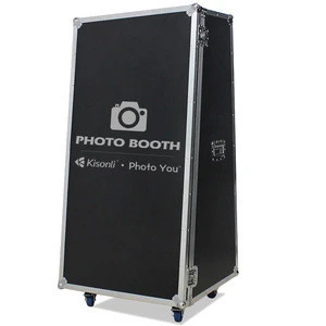 Kisonli Customized Black Portable Flight Case Mirror Photo booth Protection box