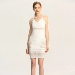 Lady fashion A-Line hollow out cheap party women cocktail dresses sleeveless dress
