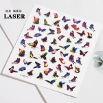 Laser Butterfly Nail Sticker DIY Decal Nail Art Decorations Insect Stickers Water Tips Wraps Tattoo Nails Accessories Tools