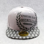 Leather strap 5 panel snapback baseball cap hat with your own logo wholesale