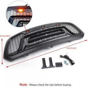 LED Grille ABS Honeycomb Bumper Grill Mesh Grille For 2013-Dodge Ram 1500 A