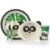 Lekoch Eco Friendly Bamboo Fiber Baby Dinnerware Set Cartoon Feeding Toddler Tableware