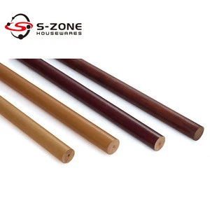 length 6m 35mm wood curtain pole rod with curtain pole accessories