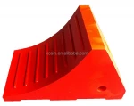 Lightweight PU Polyurethane Wheel Chock Orange For Heavy Duty Truck/Trailer