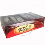 Lip shaped liqueur chocolate kisses candy