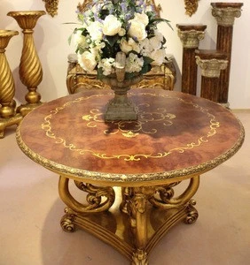 Living Room and Hotel Lobby Round Table With Paper and Glass Top