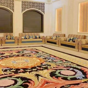 Living Room Luxury Design Rug 100% Silk Newzealand Wool Hand Tufted Carpet