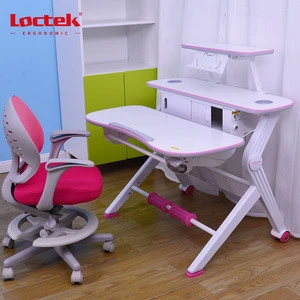 Loctek CD002 gas spring lift table sit stand desk adjustable height table children kids study desk
