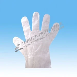 Long Size Disposable PE Gloves with Red Color for milkers