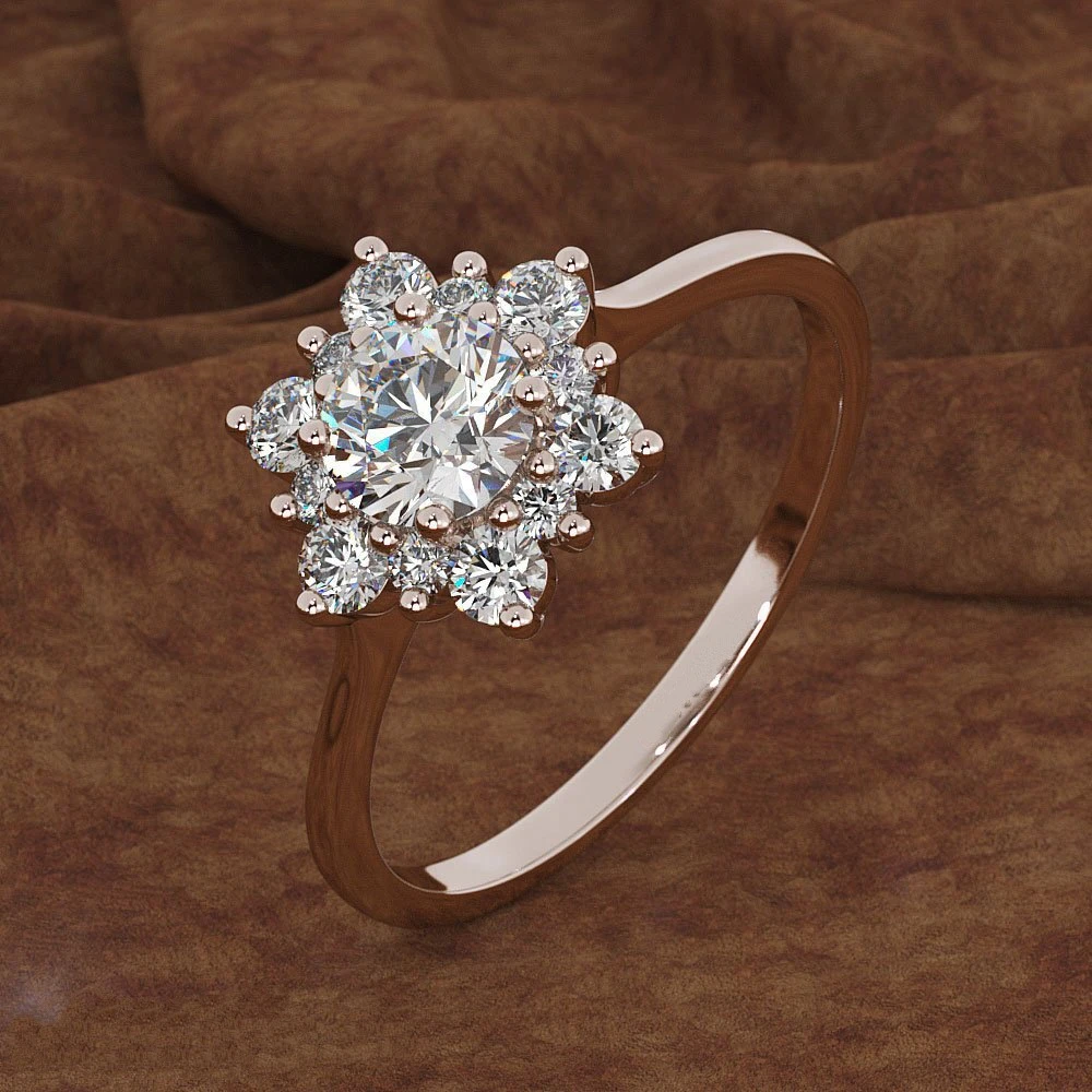 Luxury Snowflake Flower White Crystal Bridal Wedding Engagement Party For Women CZ Ring Diamond Jewelry Wholesale