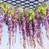 Luyue Wedding Decor Artificial Silk Wisteria Flower Vines hanging Rattan Bride flowers Garland For Home Garden Hotel