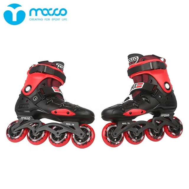 macco adult adjustable inline roller skates roller skating lace protective equipment HRX black red