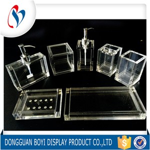 Manufacturer Custom Clear Bathroom Accessories Sets for Hotel and Home
