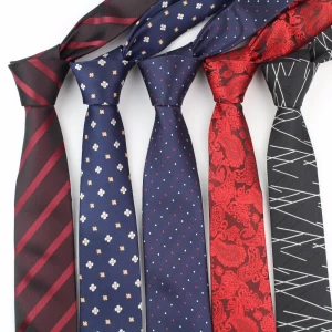 Men Tie Paisley Classic Neckties For Men Formal Jacquard Polyester Slim Ties For Wedding Party 6cm Width Skinny Groom Neck Ties