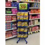 metal display shelf for rice cereal customized floor standing stand for baby cereal food merchandising display