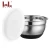Metal kitchen using 18-30cm round shape mixing bowls colorful silicone bottom salad bowl stainless steel mixing bowls with lids