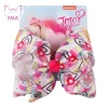 Mia Boutique 8 inch big size pink hair bow cute cartoons baby girl bow headbands jojo unicorn bow