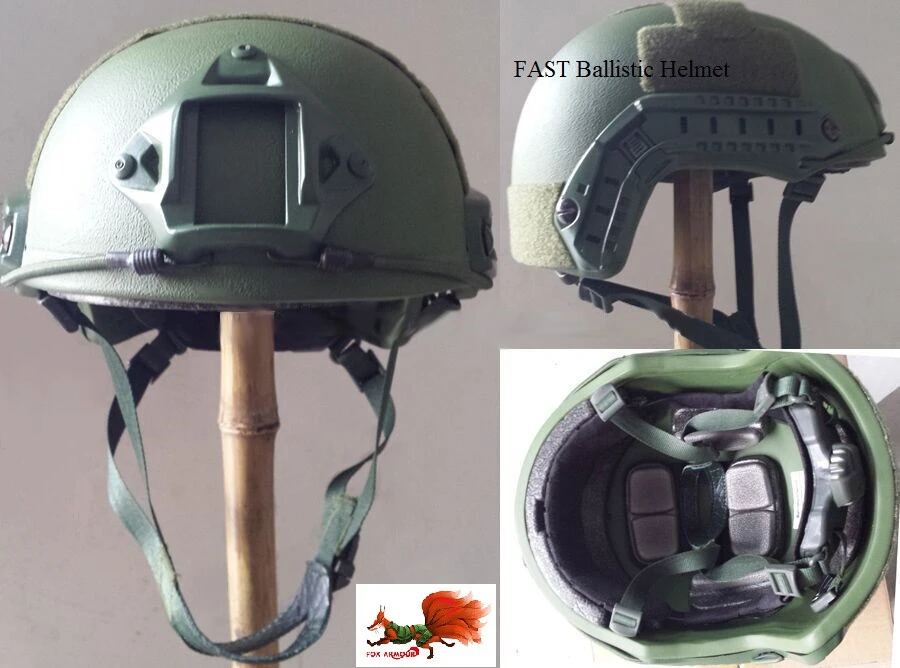 Military Fast Ballistic Helmet NIJ IIIA  with Rail System for head protection