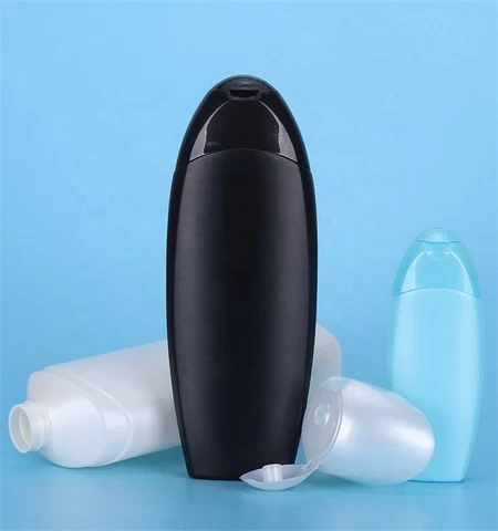100ML/400ML/800ML Matte Black Shampoo Bottle With Flip Cap Custom Body Lotion Bottle Cosmetic Bottles