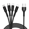 Mobile phone charging cable nylon braided 3 in 1 usb cable 4 in 1 usb cable