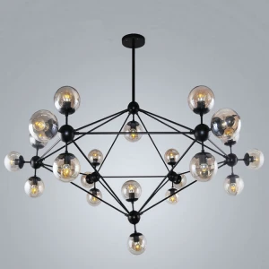 Modern American restaurant glass ball chandelier industrial retro creative magic bean pendant light