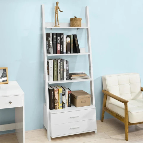 Buy Modern Book Rack 4 Tier Shelf Floating Vertical Desktop Bookcase ...