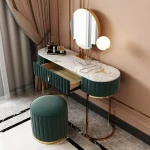 Modern dresser with cupboard with mirror and stool