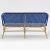 Import Modern Hand Woven Plastic Rattan Sofa Garden Sofa with Three Seats in Blue and White Color from China