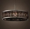 modern led luxury E14 simple retro iron crystal chandelier creative circular chandelier LAMP