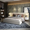 Modern luxury high quality leather bed bedroom furniture hotel apartment comfortable big bed