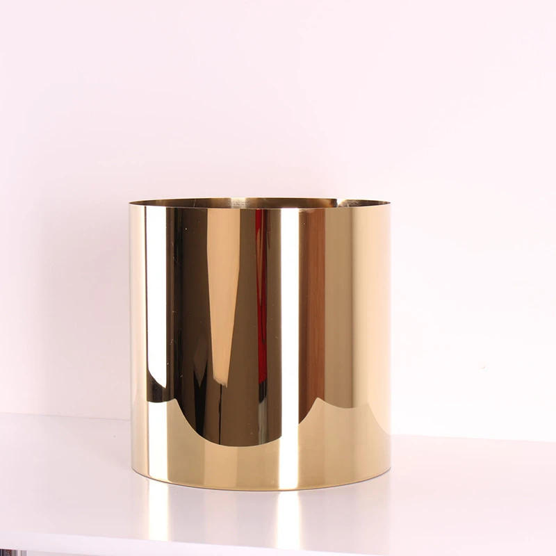 Modern Nordic Fashion Vase Gold Color Metal Vases Stainless Steel Home Decor Cylinder Tabletop Vase Decorative