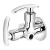 Import Modern sanitary wares Silver surface single hole handle bathroom face basin sink water brass body faucet tap taps mixer from India