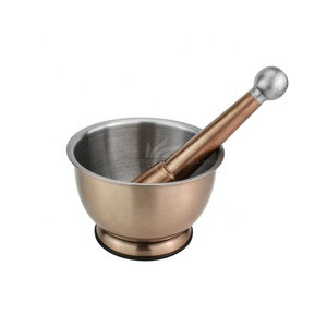 Mortar and Pestle Set Pestle and Mortar Bowl Grinder Copper Stainless Steel Guacamole Mortar and Pestle Large