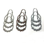Multi Colors Stainless Steel Roller Balls Shower Curtain Hooks Rings