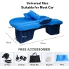 Multifunctional Air Inflatable Car Mattress Bed for Camping Travel Car Back Seat with Repair Pad and Air Pump(black)