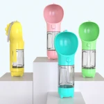 Multifunctional dogs pet food feeder container poop garbage bag drinking water dispenser bowl puppy cat Portable dog water bottl