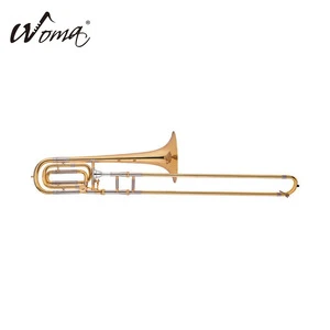 Musical Brasswind Instrument Gold Lacquer Alto Bb Trombone