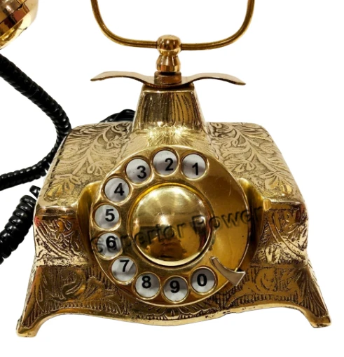 Nautical Solid Beautiful Victorian Brass Rotary Dial Working Office Telephone