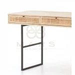 ndustrial Home Office Computer Table Laptop Desk Metal Legs Wood Rustic Sturdy Study 1 Door 3 drawer Writing DesK