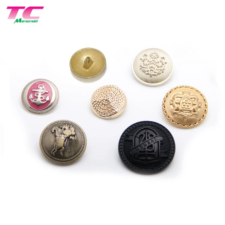 New Arrival Vintage Metal Buttons Sets Factory , Custom Embossed Logo Coat Pants Boots Metal Military Shank Buttons
