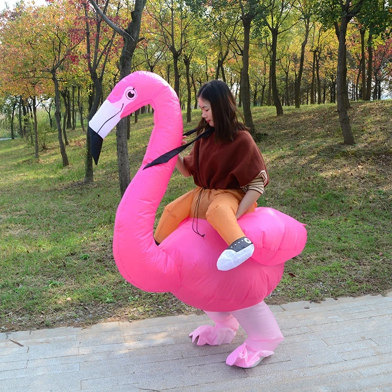 New Arrival Woman Cosplay Cloth Inflatable Flamingo Costume Halloween Party Blow Up Costume Cosplay Fabric