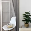 New Arrival Woven Custom Blackout Grey Polyester Linen Yarn Dyed Curtain For Living Room