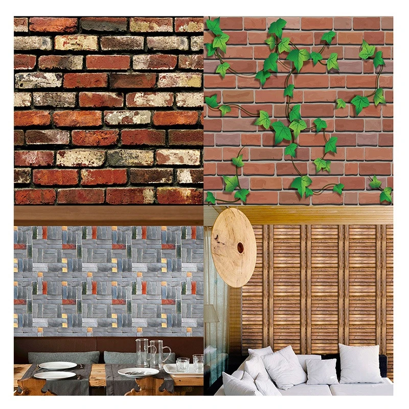 New Decorative Adhesive Wall Paper Rolls Wallpaper Design Decor For Home 3D Brick Wall Sticker