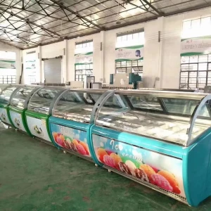 New Design Fan Cooling Gelato Ice Cream Display Freezer Made In China