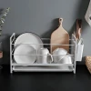 New Design Stainless Steel Kitchenware Dish Rack with Plastic Drainboard Dish Drainer Rack