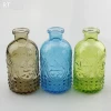 new design Vintage glass embossed flower vase sealed in vase water container cork scented bottle.