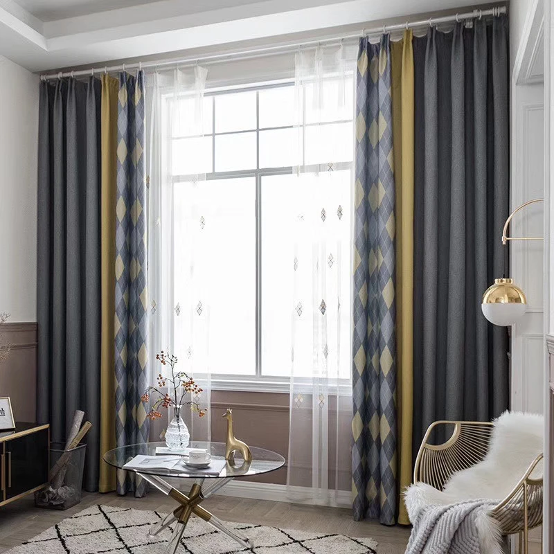 New fashion polyester high shading fancy modern blackout print curtains for bedroom